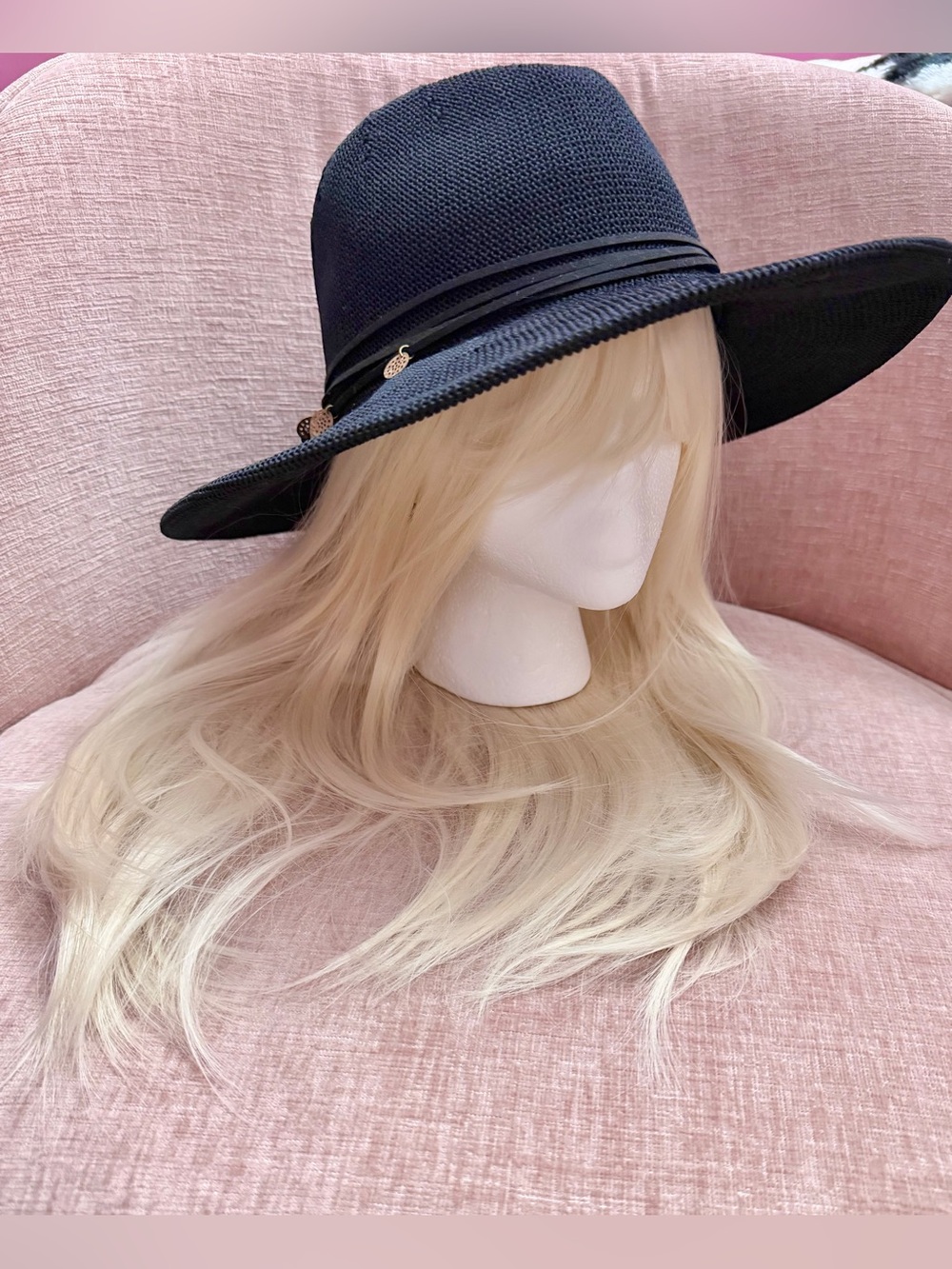 Black Festival Boho Hat w/ Metal Coin Accents
